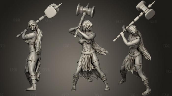 Drow Barbarian 3d stl for CNC